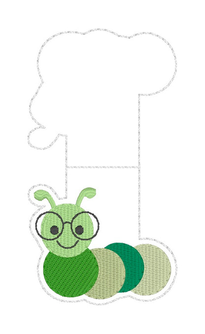 ITH 4x4 Worm Foldover Magnetic Bookmark